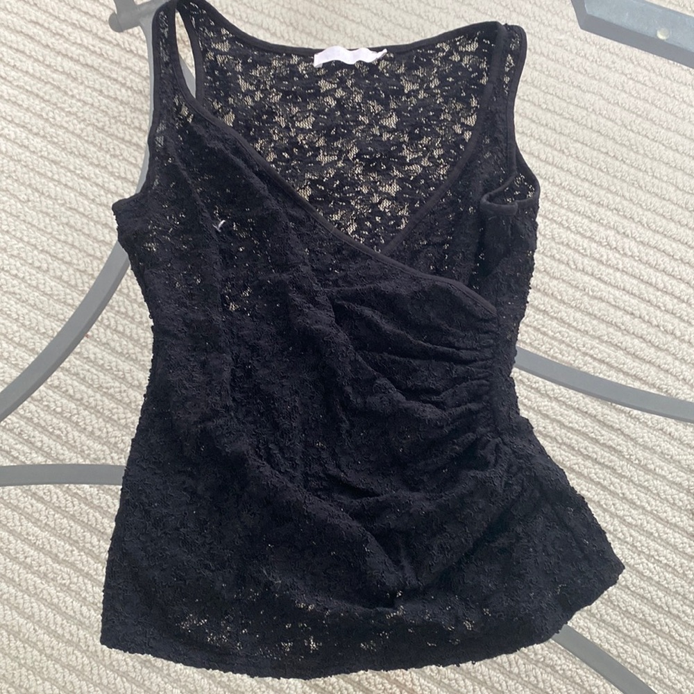 Anne Fontaine Black Lace Tank Top